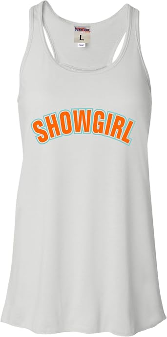 Go All Out Arched Showgirl Women Flowy Fitted Sleeveless Tank Top T-Shirt