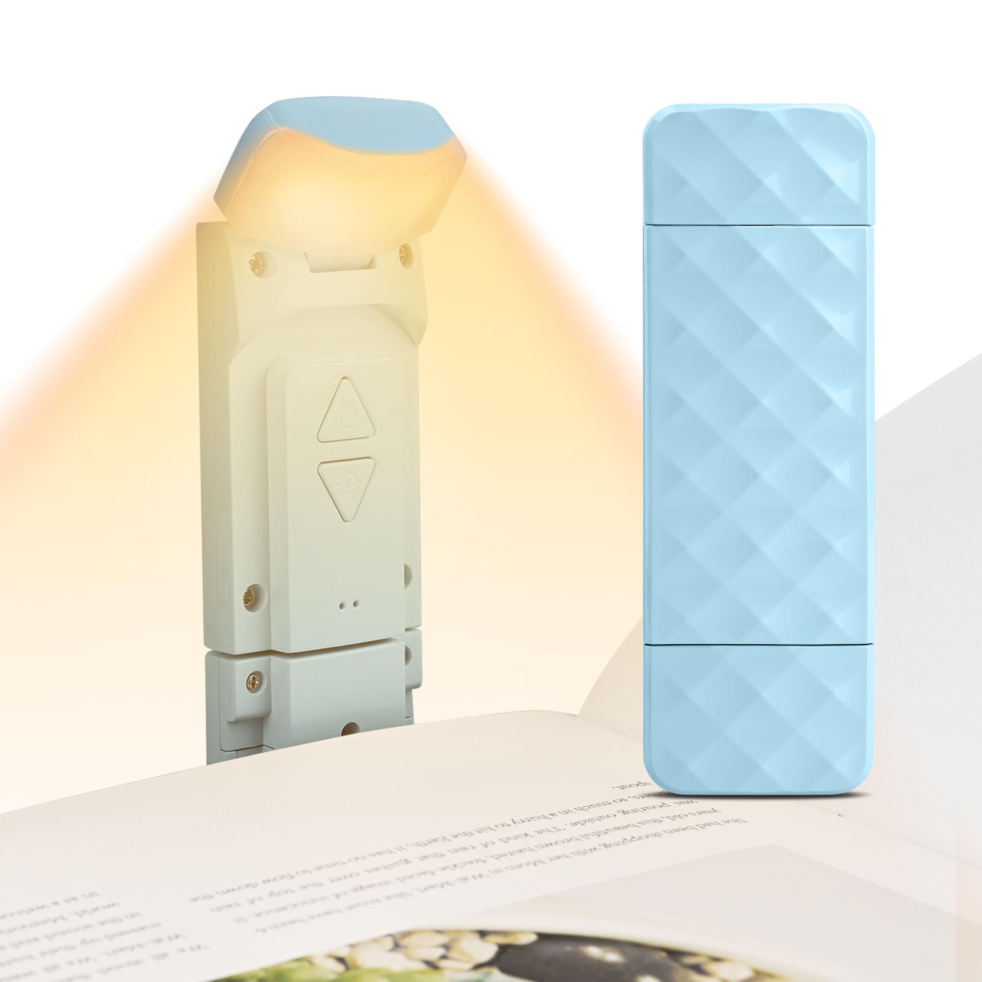USB Rechargeable Book Light,Reading Light Clip on Books,Clamp Light with 5 Brightness Levels & 3 Colours Temperatures Night Light for Bookworms, Children, Long Lasting up to 80 hrs(Blue)