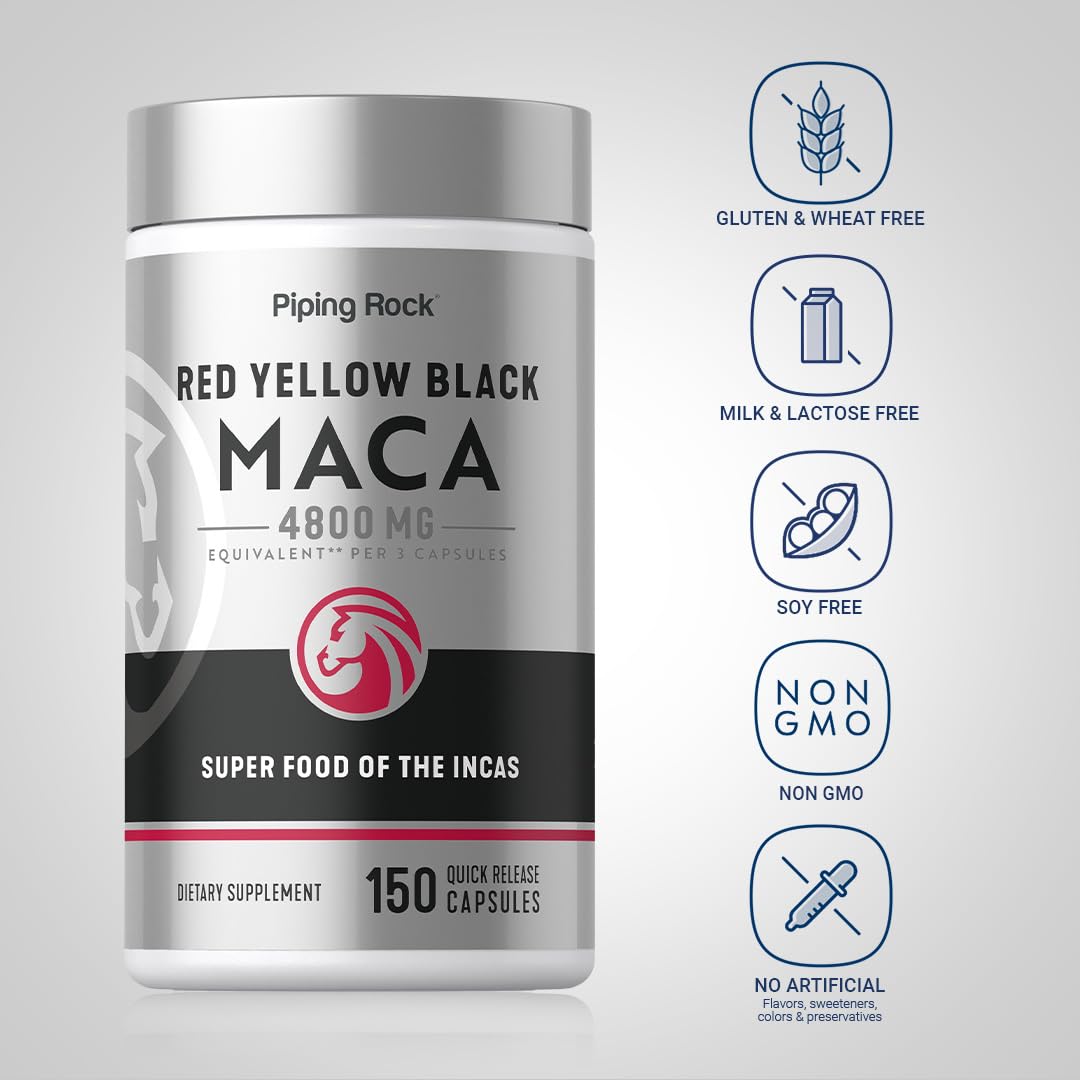 Piping Rock Maca Root Capsules | 150 Powder Pills | for Women and Men — Amazon image 3