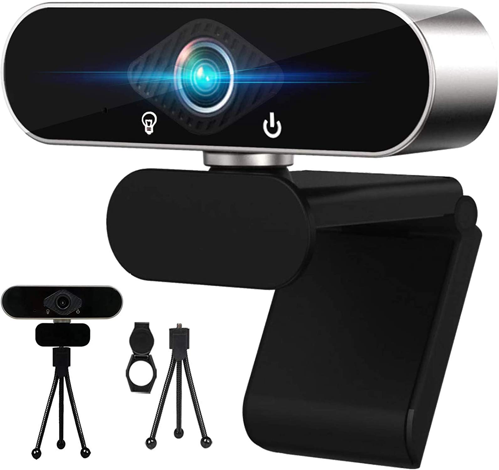 1080P Full HD Webcam for PC with Microphone Windows 10 Desktop/laptop/Mac  Streaming Webcam with Cover and Tripod Plug and Play USB Webcams Video