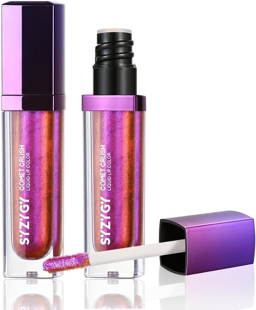 SYZYGY Liquid Lipstick, Long Lasting Lip Color, Shining Duo-chrome Lip Lacquer, Highly Pigmented Lip Gloss, Shimmer Iridescent Glitter Lip makeup, Twilight Tavern