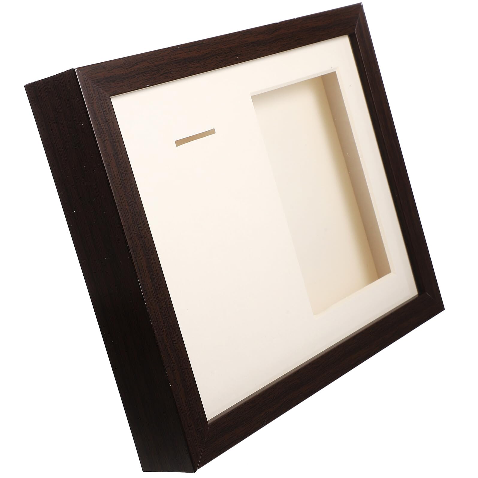 Cadre photo de bureau 10 pouces en noyer foncé chic pour médailles et badges