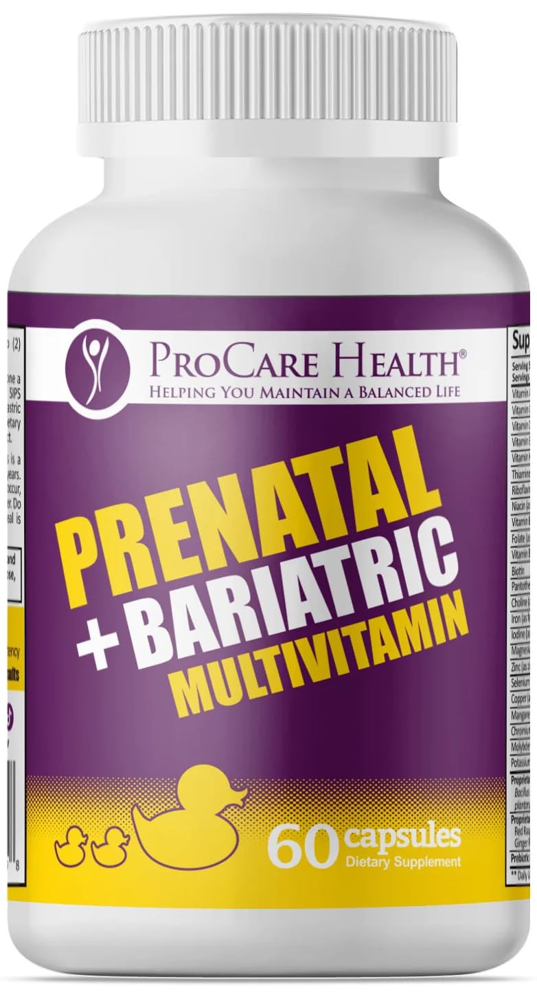 ProCare Health Prenatal Bariatric Multivitamin with Iron (60 Easy to Swallow Capsules) – for Women, Bariatric Vitamins for Gastric Bypass & Gastric Sleeve (1 Month Supply)