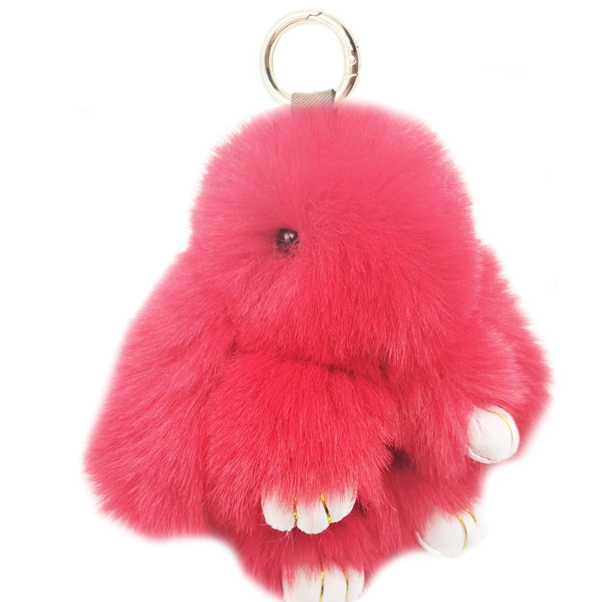 jtkdxqs Soft Cute Bunny Keychain Artificial Rabbit Fur Plush Fluffy Pom pom Key Ring for Women