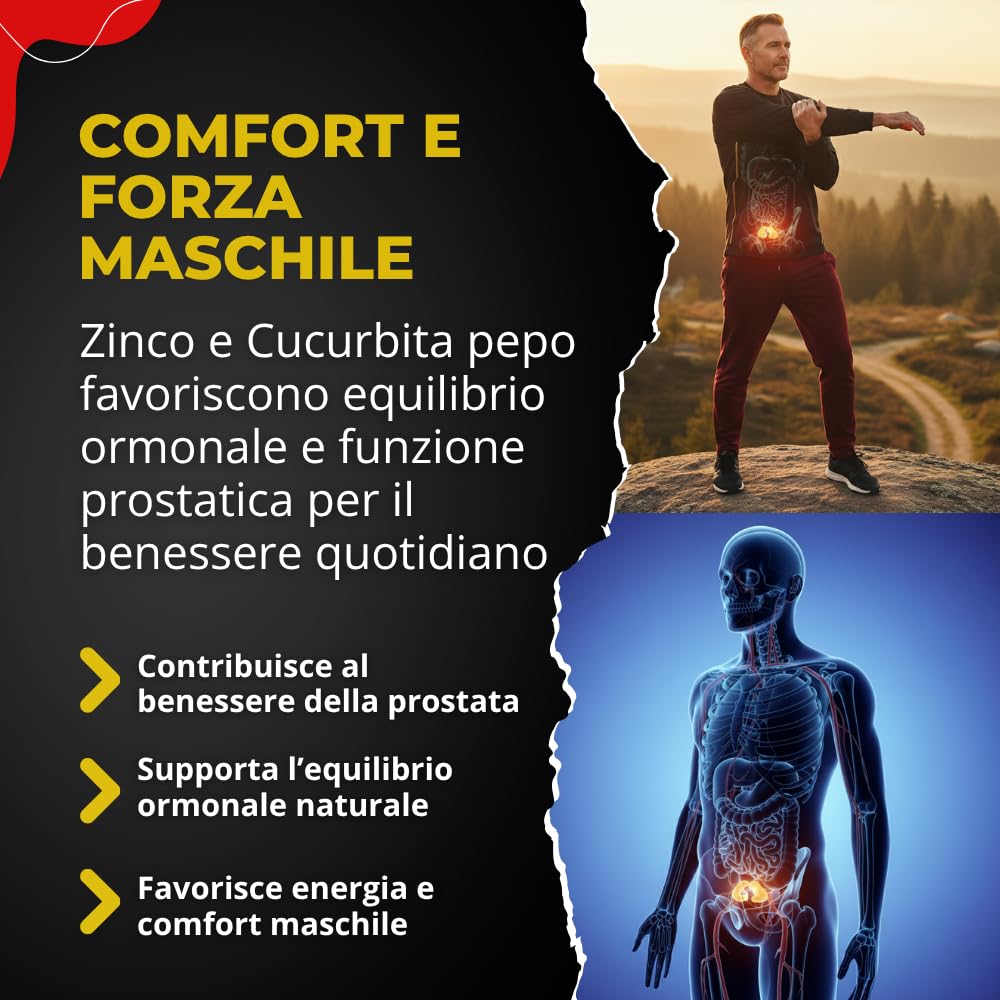 Integratore Uomo – Tribulus Terrestris, Maca Peruviana, Vitamina C e Zinco – Integratore Prostata Uomo Naturale per Energia, Vigore e Benessere Maschile – 120 Capsule – Royal Nutraceutici