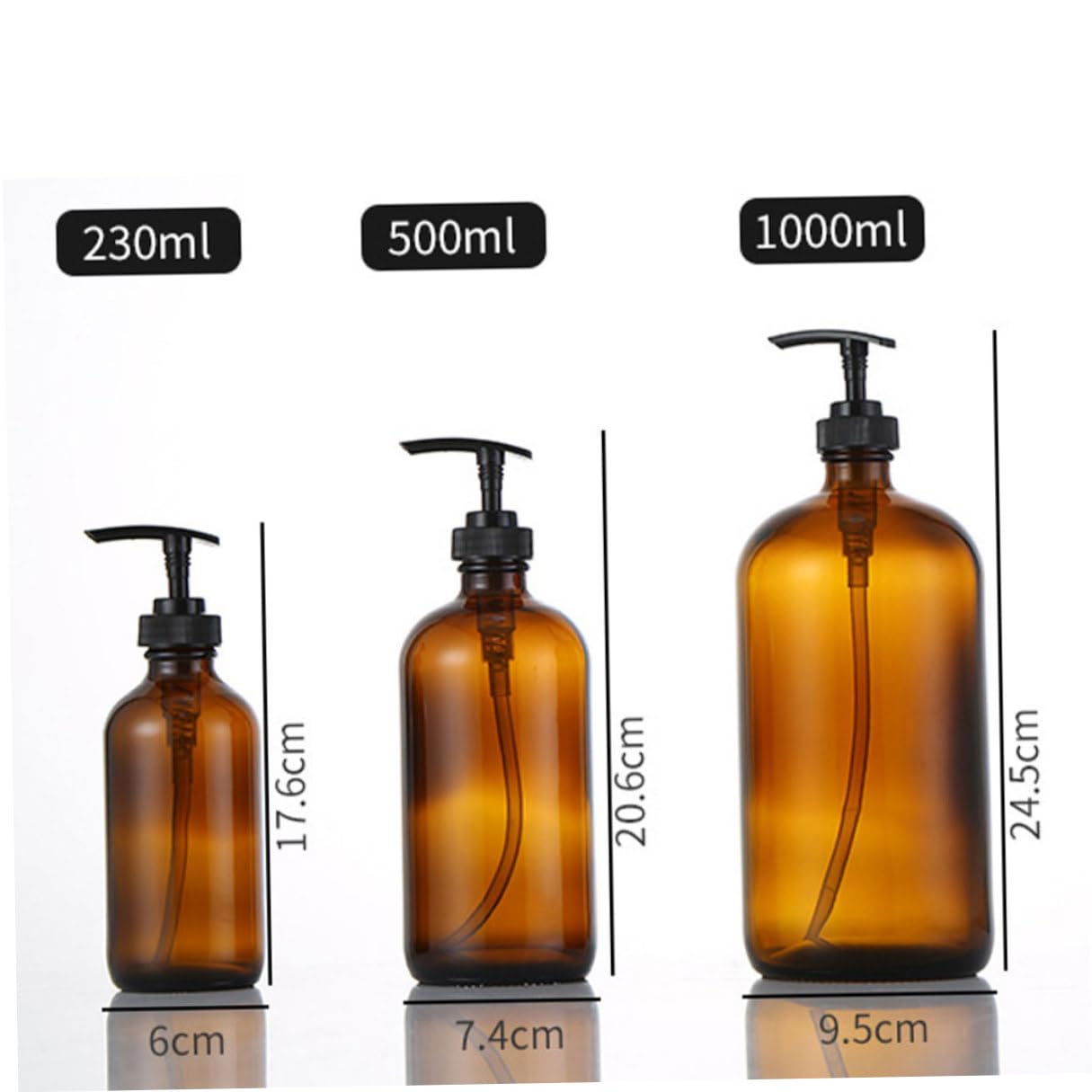 TEHAUX 2 Stück Braune Glas Sprühflaschen 500 ml Wiederbefüllbare Make Up Sprühflasche Auslaufsicher Tragbar für Hautpflege und Reisen