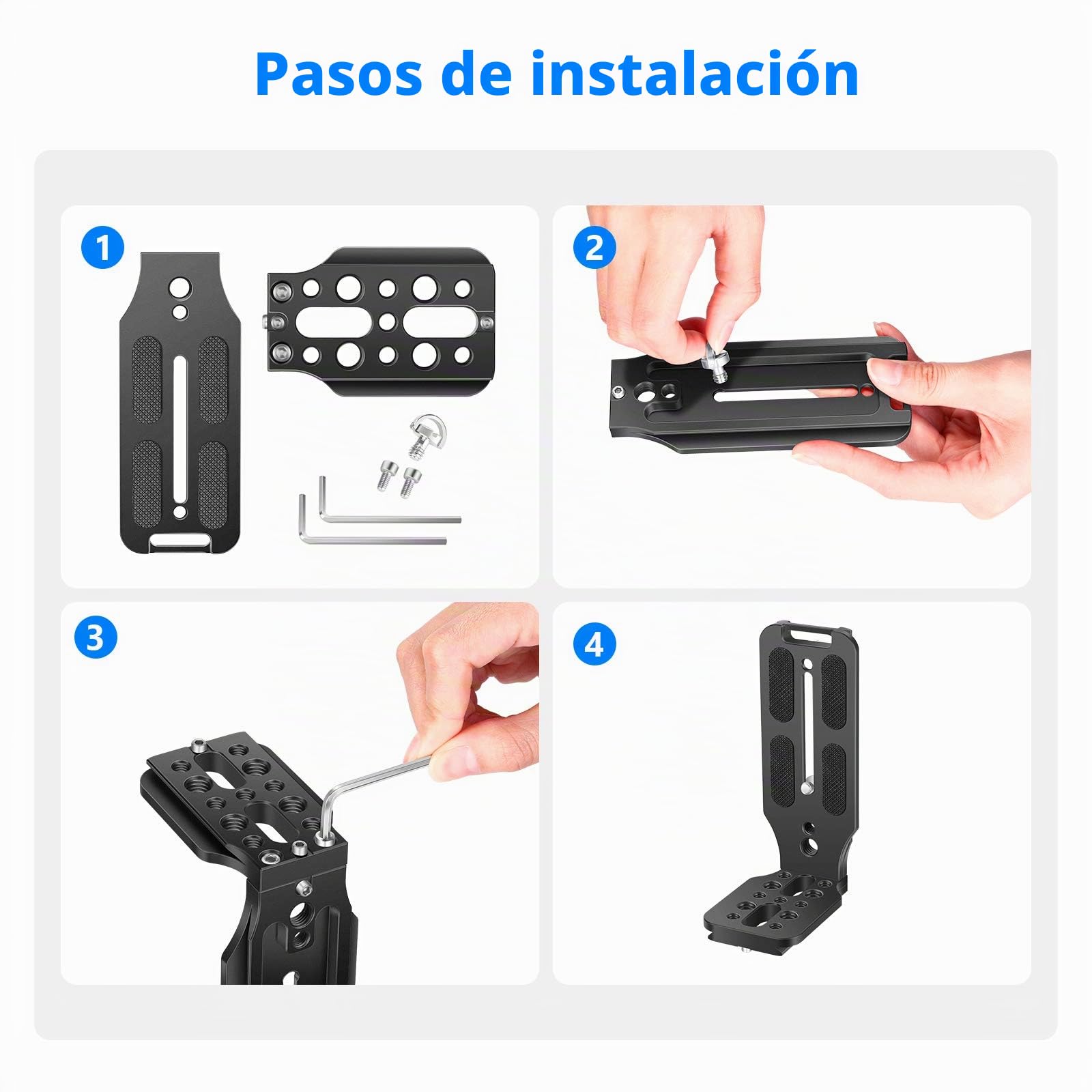 Neewer - Soporte en Forma de L para cámara de Fotos con Forma de L, con Tornillos de 1/4 Pulgadas, Arca Swiss Compatible con dji Osmo Ronin Zhiyun Canon Nikon Sony DSLR cámara (Negro)