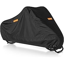 300D Motorcycle Cover Waterproof Outdoor, 108 inch Fits for Large Cruiser, Mid-Size Touring, Harley Davidson Street Glide, Road Glide, Softail Standard/Slim, Heritage Classic, Black