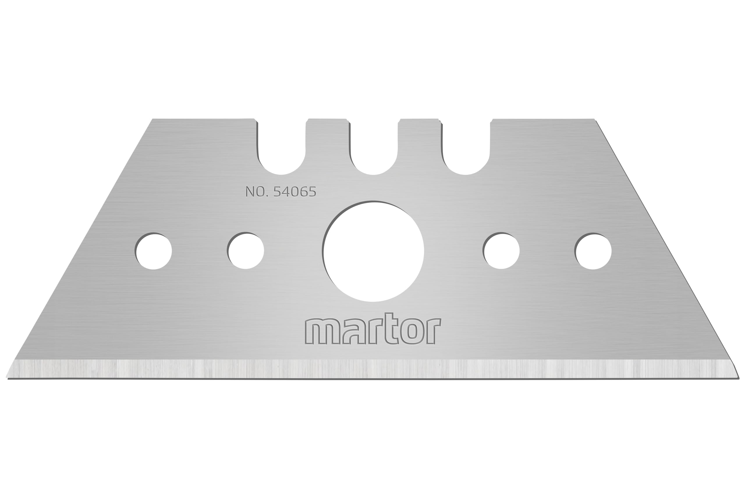 MARTOR 10 x Hoja trapezoidal, hojas de recambio Cúter, Cuchillo de seguridad, 18,8 mm, afilado, en dispensador, 2 veces utilizable, No. 54065