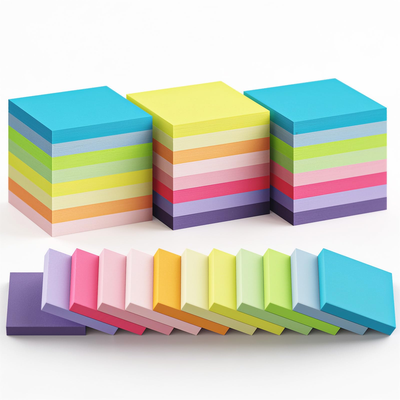 (24 Pads) Sticky Notes,3x3 inches, Recyclable,Self-Stick Pads