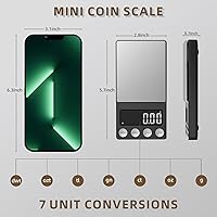 Vista 3 de SKEAP Báscula digital para monedas, escala de gramos, 0.00 oz de precisión para coleccionistas de monedas, cajeros bancarios y uso doméstico