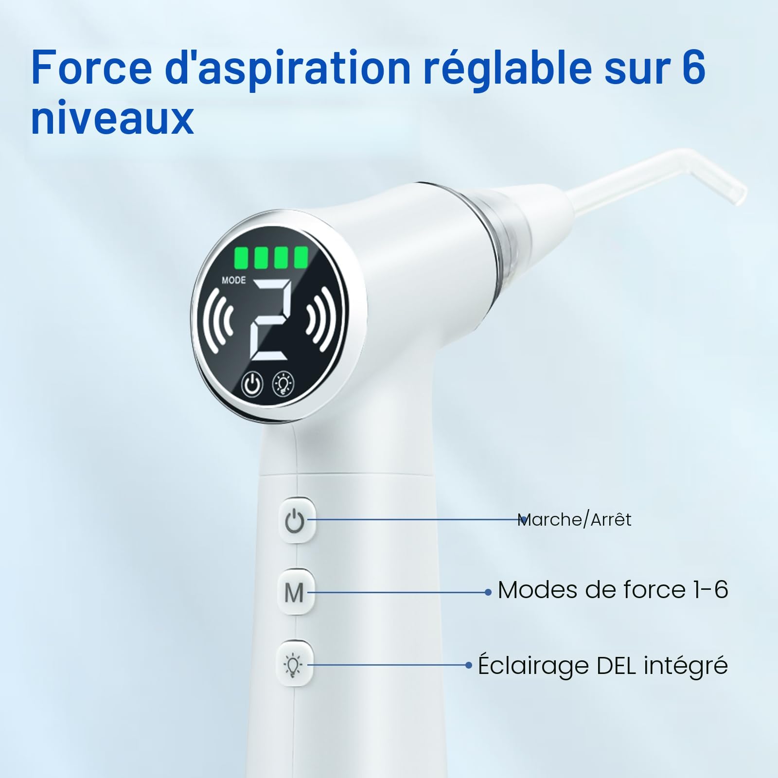 Kit Électrique Anti Caseum,Caseum Amygdale Aspirateur avec 800mAh Batterie, Pipette Caseum et 11 Accessoires pour Enlever les Calculs Amygdaliens, Portable et Idéal pour Maison et Voyage.