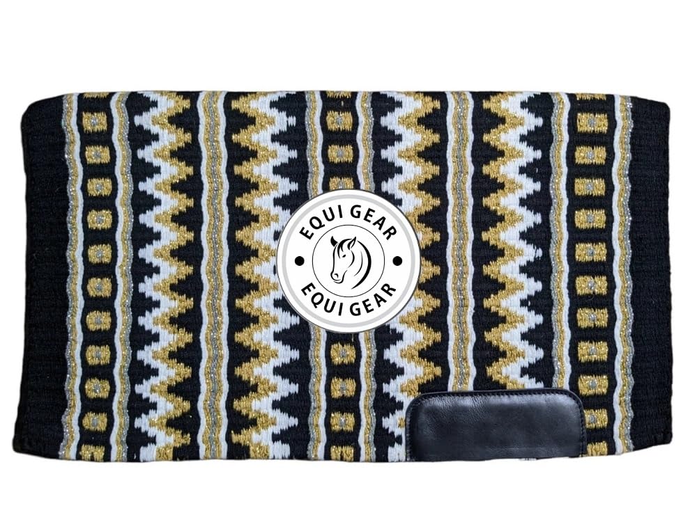 Horse Western Ranch Sottosella/Coperta da sella Western in lana neozelandese con imbottitura in lana con sensore Flex (personalizzazione disponibile) AS53 (36" x 42")