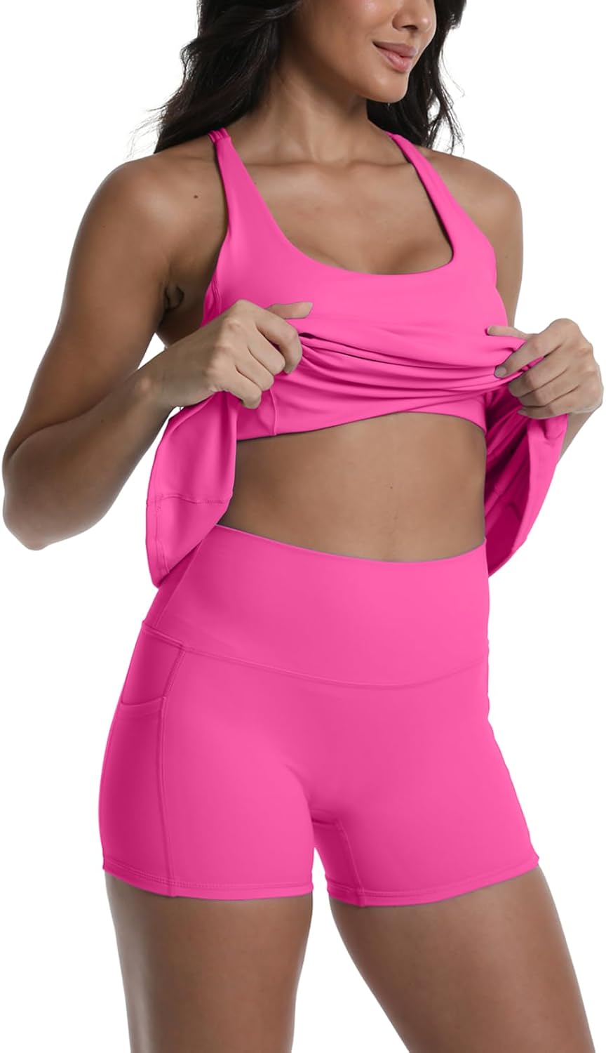 Tennis Dress for Women Workout Dress with Built-in Bra & Shorts Pockets for Athletic Exercise Golf