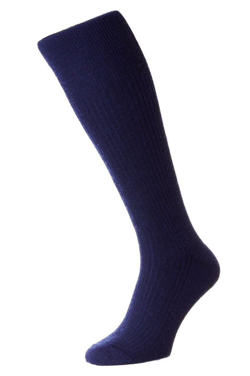 HJ Hall Immaculate Half-Hose Wool Rich Socks HJ75 Navy 6-11