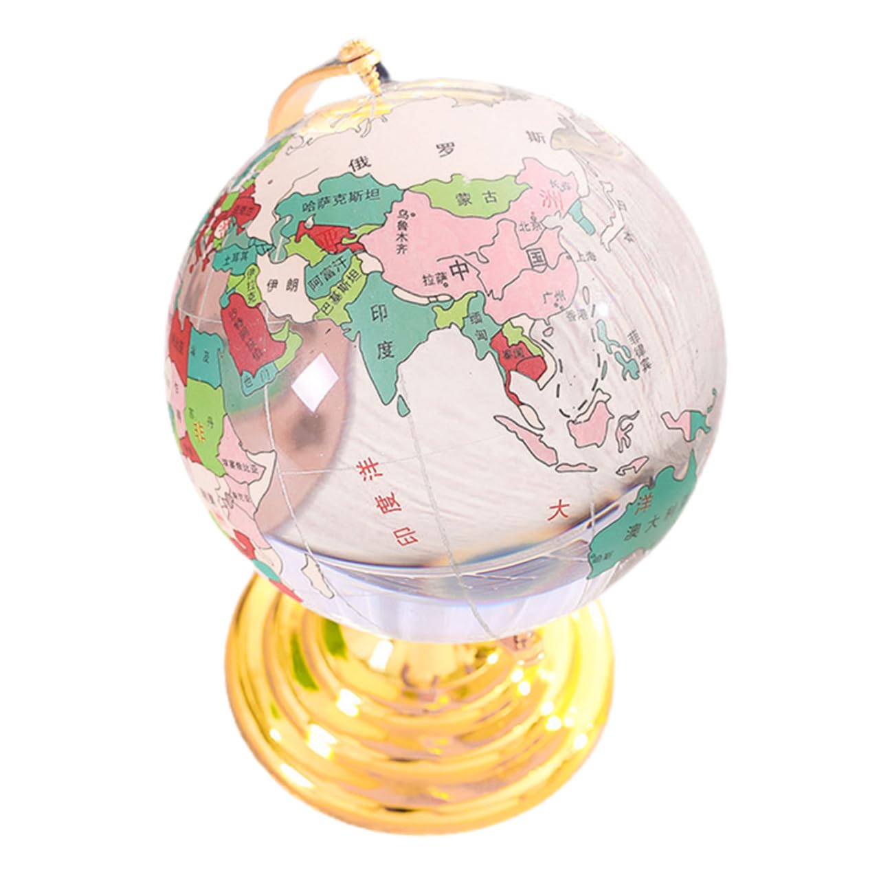 Kristall Globusornament Klein mit Ständer, Drehbar, Dekorativ