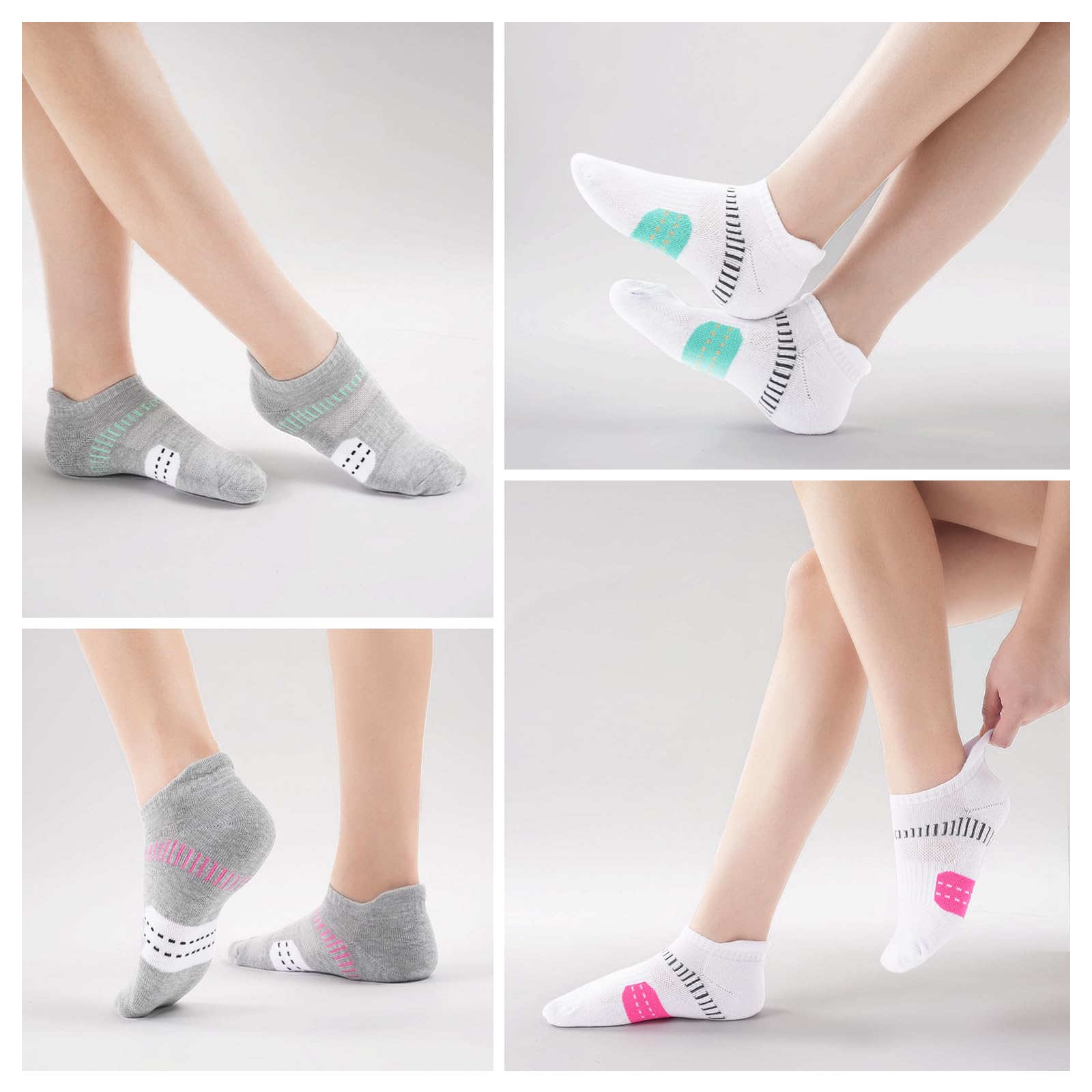 Calzini Sportive Donna da Running con Supporto Imbottito Calze Basse Traspiranti per Sneakers 6 Paia - 3