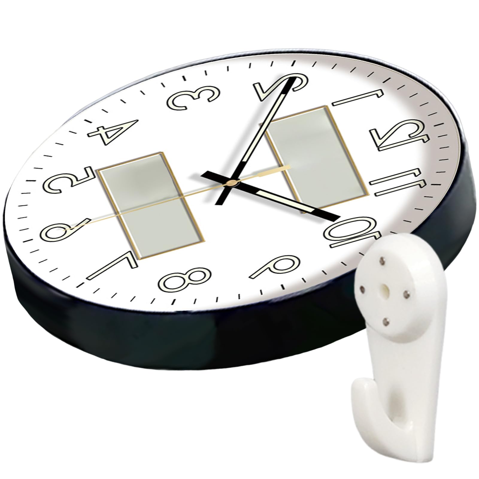 Xjdzineq Quiet Glow in Dark Wall Clock with Temperature Humidity Week Display and Battery Operating Digital Wall Clock Week Display