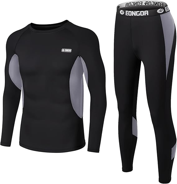 Minetom Herren Thermo-Unterwäsche Set Mit Samtfutter - Langarm Shirt & Hose