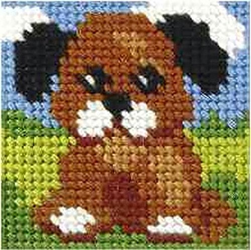 Orchidea Puppy My First Tapestry Kit - Cross Stitch Embroidery Kit for Kids - Non-Foldable
