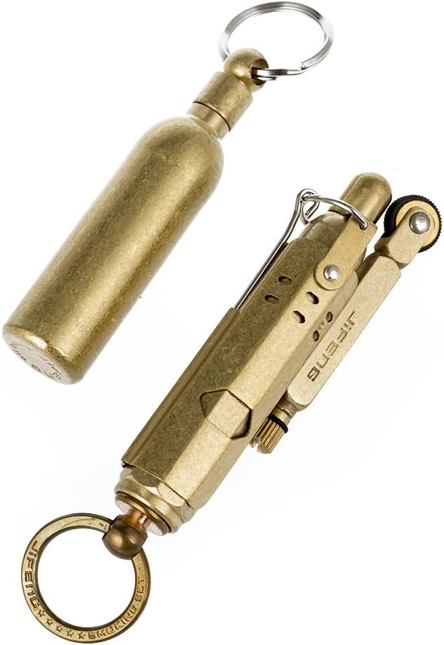 WW1 Replica Antique Style Oil Petrol Metal Cigarette Lighter with Fuel Canister Set