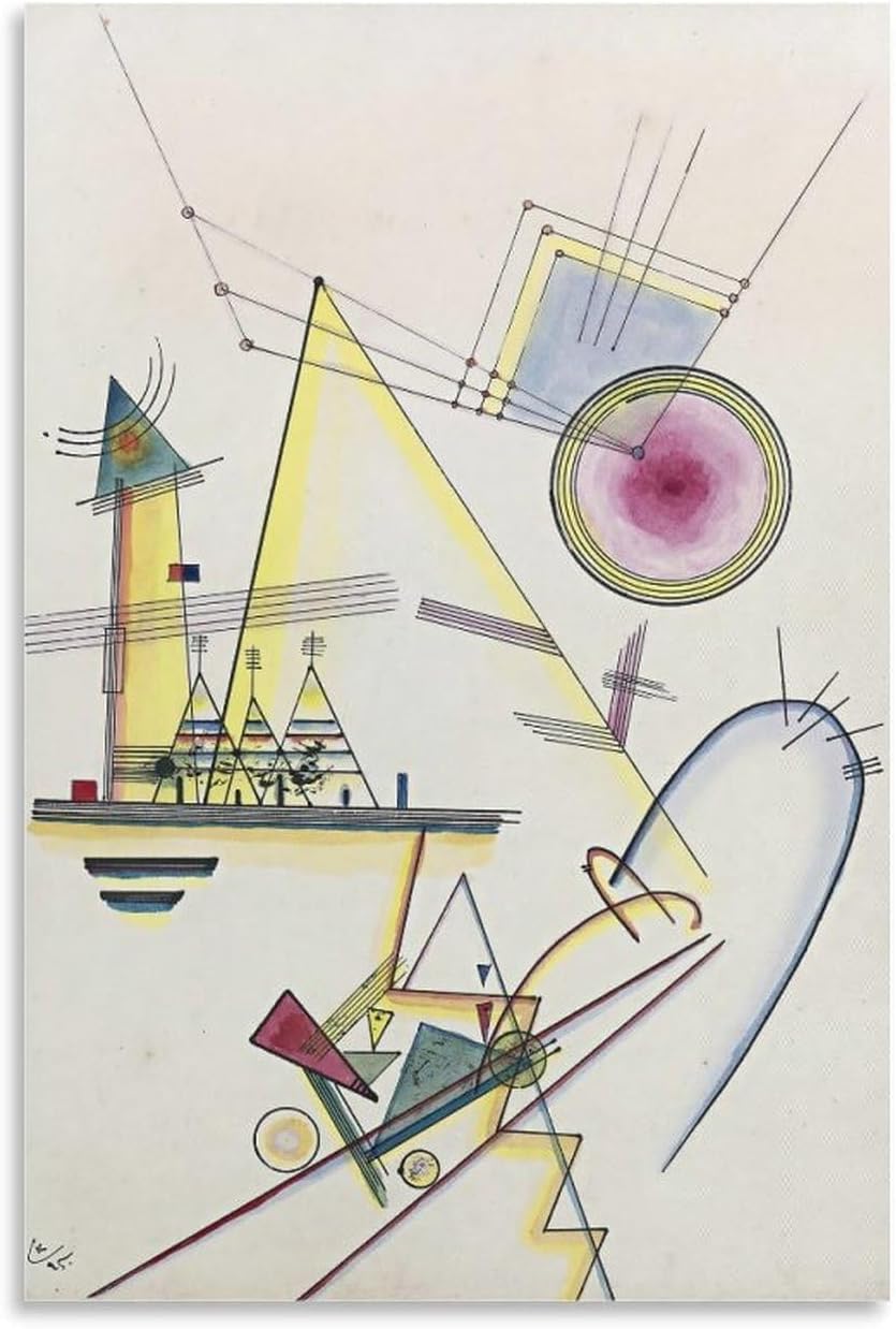 Rikin Liuff Untitled by Wassily Kandinsky Wall Art Picture Vintage Canvas Painting Wassily Kandinsky Poster and Prints for Home Office Decor 40x55cm Frameless