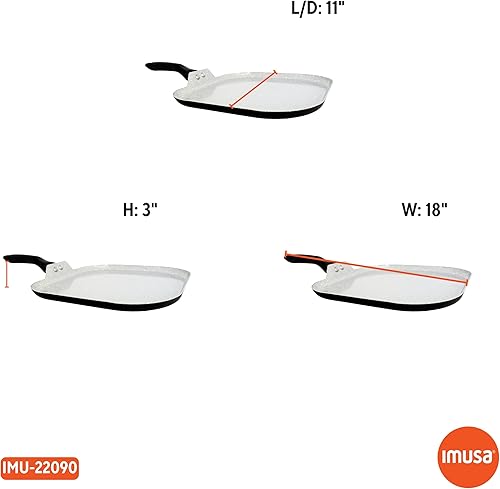 Miniatura 7 de IMUSA - Plancha antiadherente de cerámica prémium de 10.5 pulgadas con mango Cool Touch, color negro mate