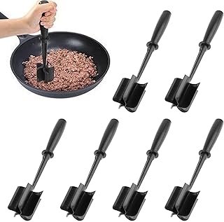 Meat Chopper,6Pcs Heat Resistant Hamburger Grinder,Ground Beef Smasher,Meat Masher for Hamburger Meats,Burger Grinder,Non Stick Mix Chopper,Mix and Chop Potato Masher Tool for Cook