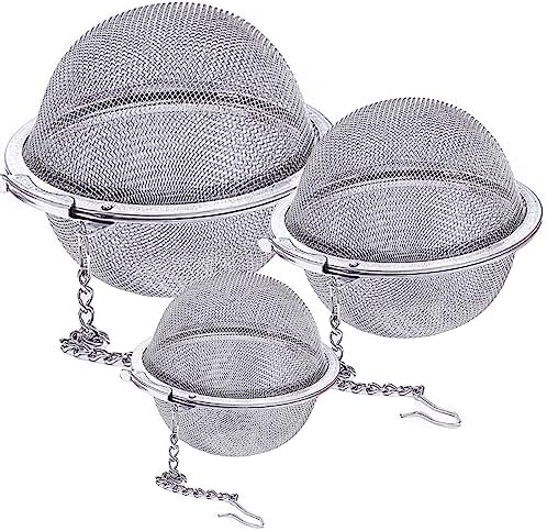 Stainless Steel Mesh Tea Ball, Extra Fine Mesh Tea Infuser for Loose Leaf Tea, Tea Strainers Tea Infuser Strainer Filters for Tea 3piece set