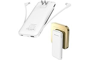 Smallest Wall Charger: Portable Charger Power Bank with Built-in Cable