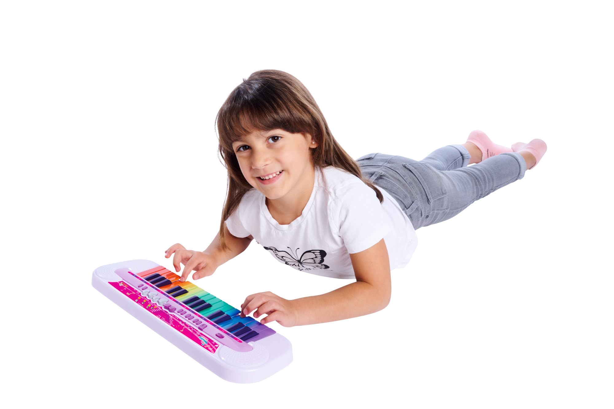 Simba My Music World Girls Keyboard, 32 Tasten, 8 Demos, 6 Rhythmen, 45x13cm, Musikinstrument für Kinder, ab 3 Jahren
