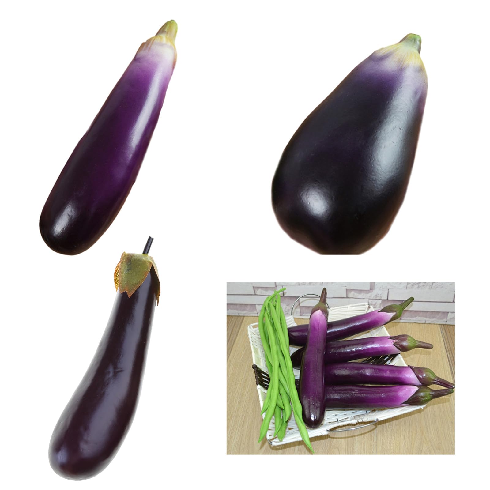 KAKASEA 2pcs Simulation Eggplants Versatile Foam Eggplants Artificial Simulation Aubergines Vegetable Photography Props