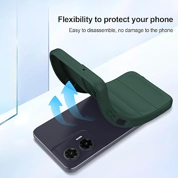Silicone Case for Motorola Moto G35, Green | Shockproof Wave Design, Anti-Scratch Microfiber Lining, Silky Soft-Touch Finish, Military Grade Drop Protection