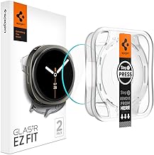 Spigen Glas.tR EZ Fit Protector Pantalla para Samsung Galaxy Watch8, 44mm, 2 Unidades, Instalación Fácil, No compatible con fundas, Alta Definicion, Tacto preciso, Dureza 9H