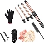Hair Curling Wand Iron Set Conical Curling Iron Set Curling Wand Interchangeable Ceramic Hair Curler Set for Short & Long Hair (big) | Dual Voltage Hair Curler Wand, 4 Interchangeable Barrels, for Quick Create Hairstyle in All Hair Type, Gift for Wom