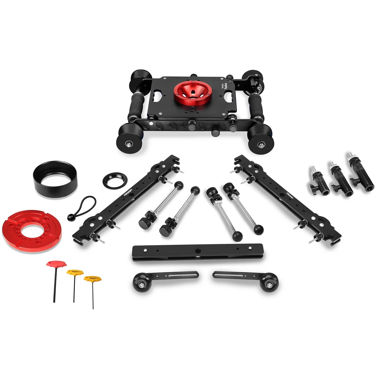 Proaim Fusion Video-/Filmkamera-Dolly Slider mit Track-Enden, läuft auf Schienen und flachen Oberflächen, Nutzlast bis zu 100 kg (DL-FUSN-01)