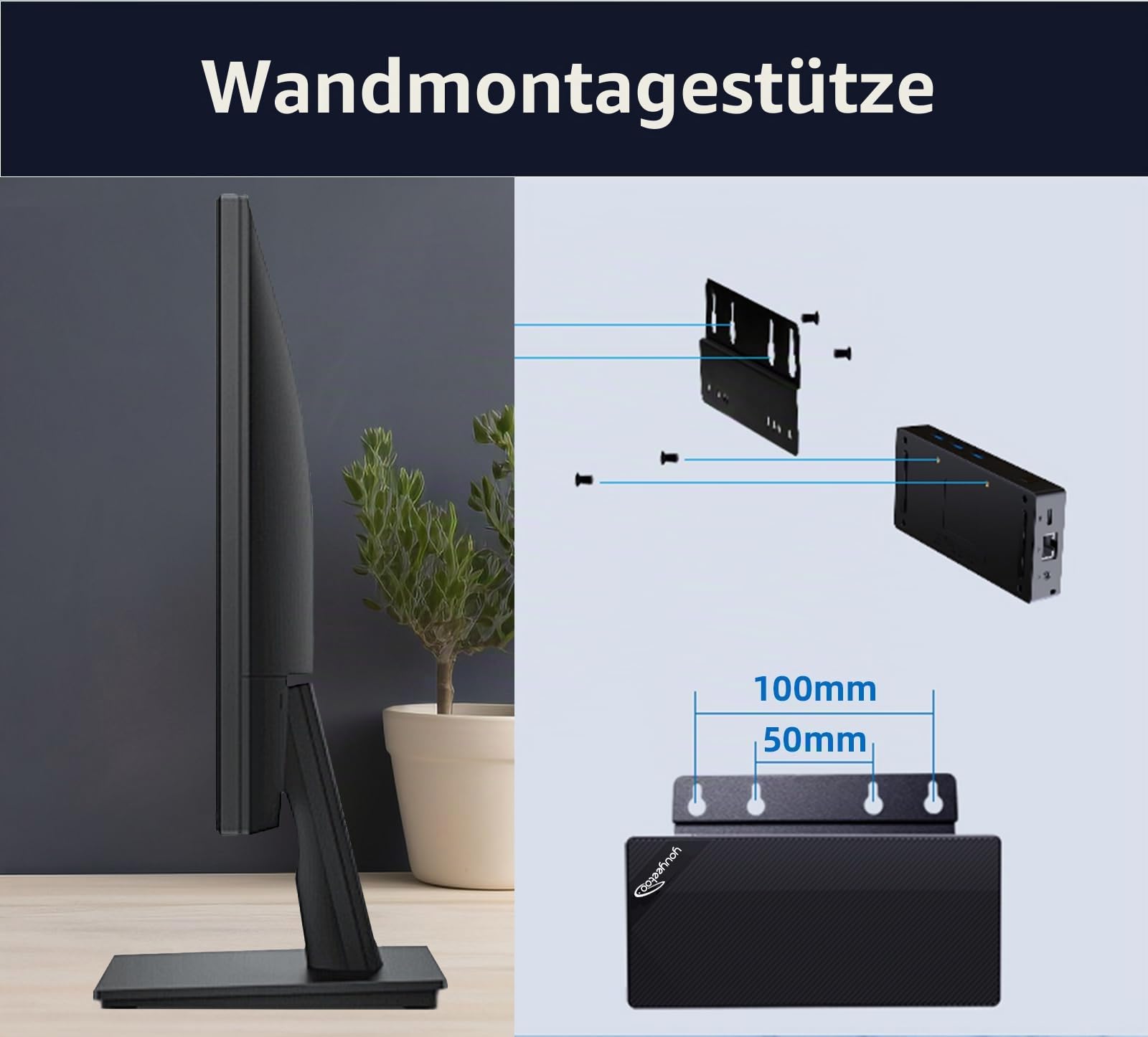 WayPonDEV BY52 In-tel Alder-N Lake N100 Mini-Computer, Windows 11 Pro Mini-PC, LPDDR5 RAM, M.2 2280 NVME SSD, unterstützt Dual 4K Display, WiFi6/BT5.2, Mikro-PC für Büro-Heimkino (BY52 H2 （16+512GB）)