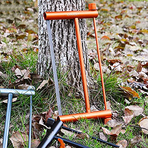 Lixada Sierra de madera plegable multifuncional Sierra de mano de aleación de aluminio Mini sierra de jardín portátil para carpintería Jardinería Herramientas manuales de (Naranja)
