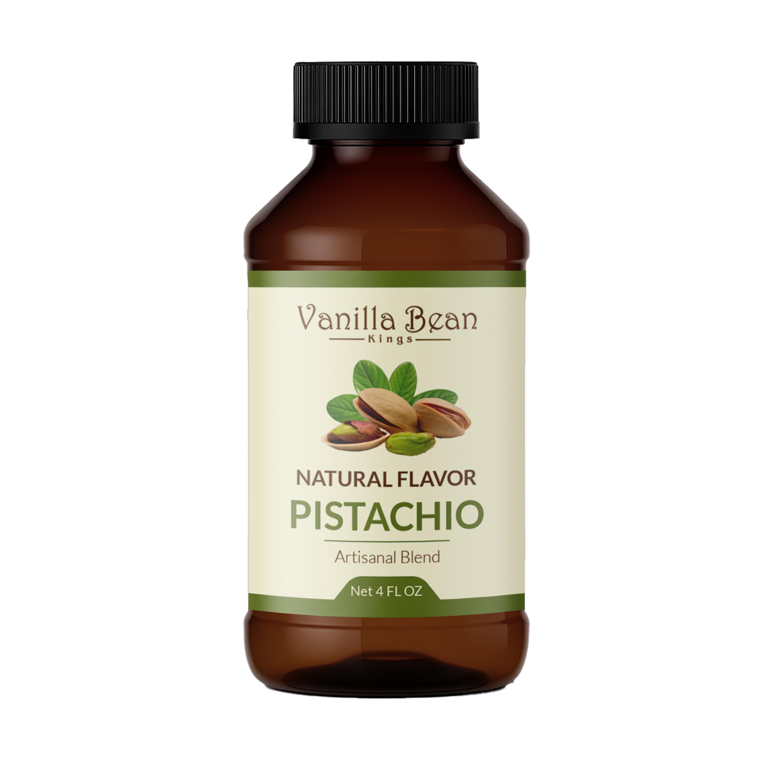 Vanilla Bean Kings Natural Pistachio Extract for Baking and Flavoring - 4 OZ - Premium Quality Natural Flavors for Baked Goods, Desserts, & Cooking