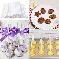 Vista 6 de 200 unidades de palitos blancos para piruletas de 6 pulgadas, palitos de papel para pasteles, coberturas de cupcakes, caramelos derretidos