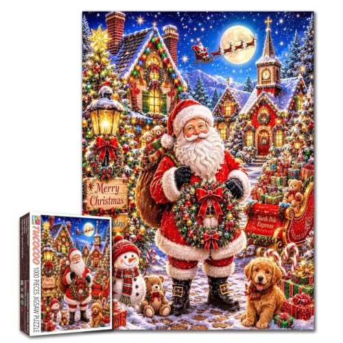 Weihnachten Puzzle 1000 Teile für Erwachsene Weihnachtsmann – Ansicht 1