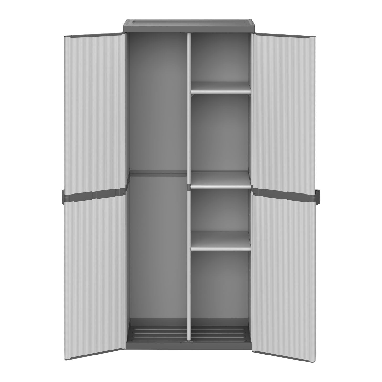 Armadio portascope in Resina con 2 Ante e Ripiani Regolabili per Interno o Esterno 68x40x165H cm