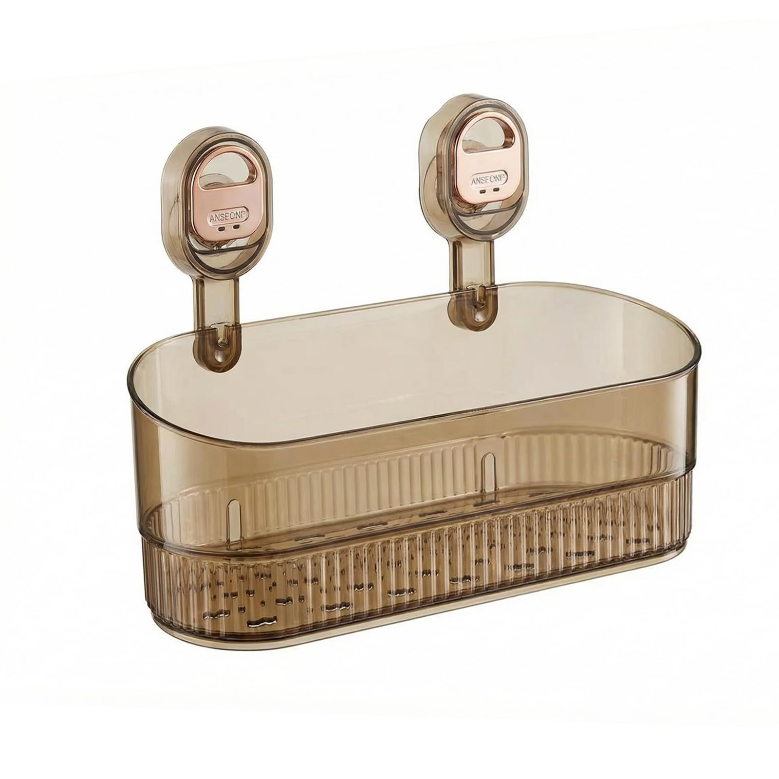 AVOKIHI No Drill Shower Shelf Wall Mounted Suction Cup Caddy for Bathroom Storage Waterproof Organizer Fits Large Shampoo