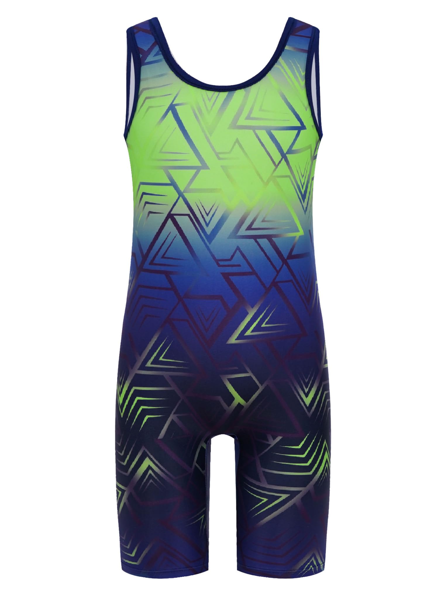 Kaerm Traje de triatlón para niños y jóvenes, para bicicleta de carretera, sin mangas, mono deportivo, con estampado geométrico, ropa deportiva
