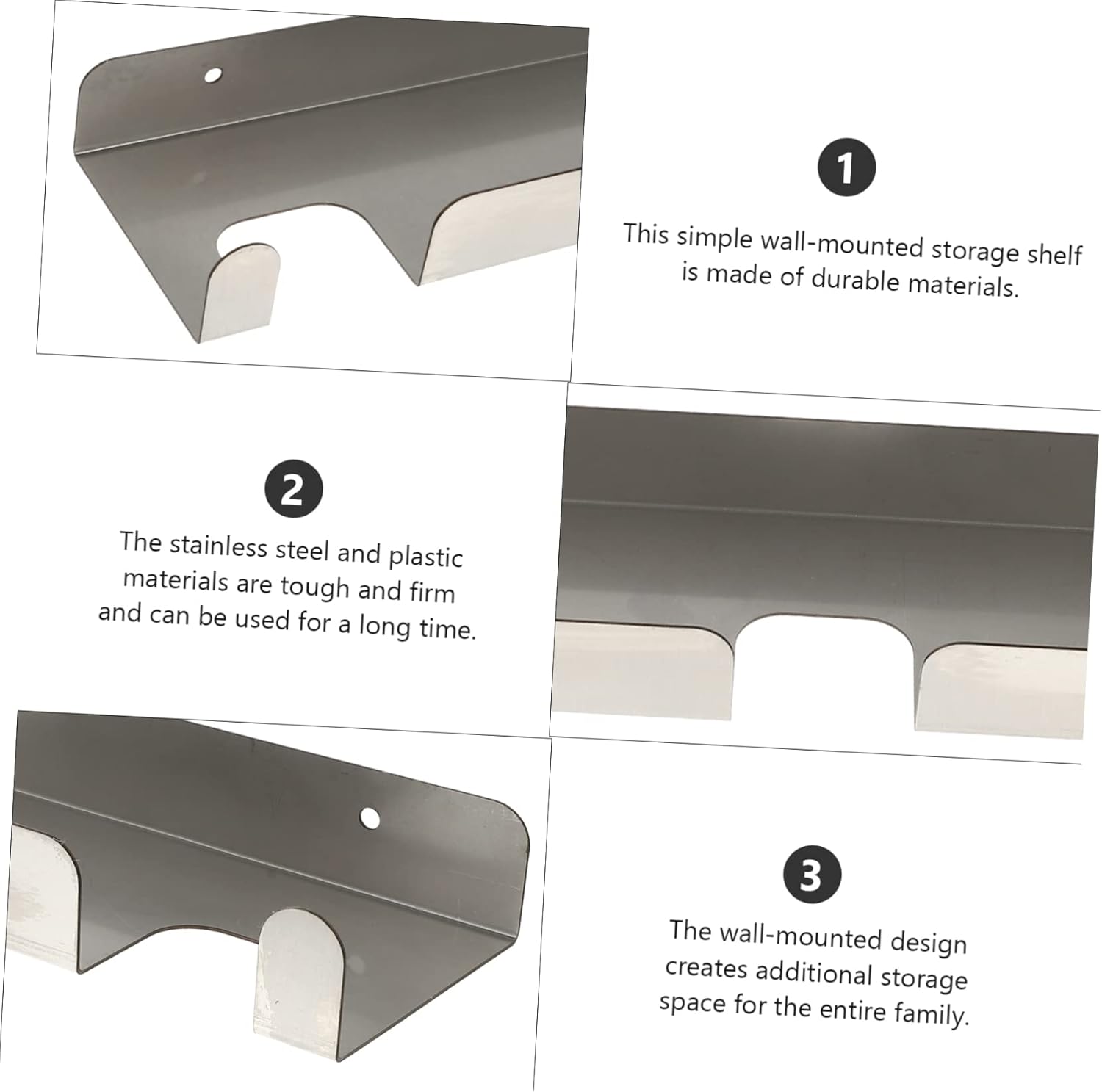 Ipetboom Stainless Steel Pizza Shovel Wall Rack Storage Holder Kitchen Organizer Hanging Shelf for Home Utensil Storage and Sundries Management