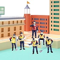 Vista 1 de 6 figuras de personas pequeñas a escala 1/50, pequeñas personas, trabajadores de la construcción, mantenimiento, mini muñecas para vehículos
