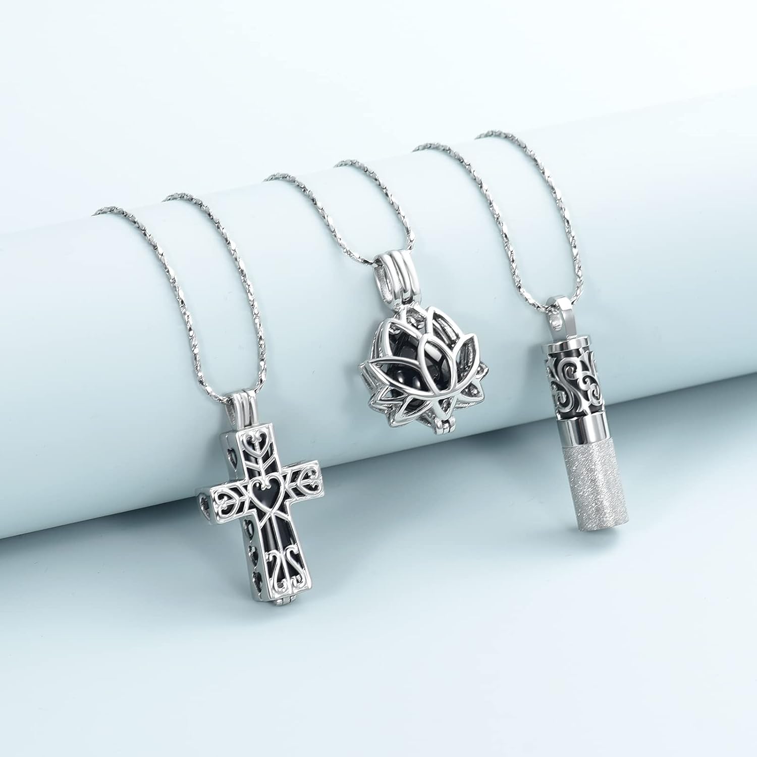 Imrsanl Cremation Ashes Jewelry Urn Pendant Necklace with Hollow Cross Urn Keepsake Cremation Jewelry for Ashes for Women Men