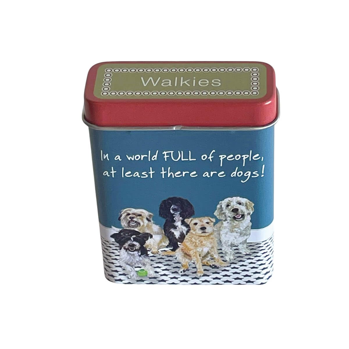 Little Dog Laughed Doggies Walkies Treat Tin, Pocket-Size Storage Container, 7cm x 2cm x 9cm, Hinged Lid, Pet Training Rewards, Award-Winning Design