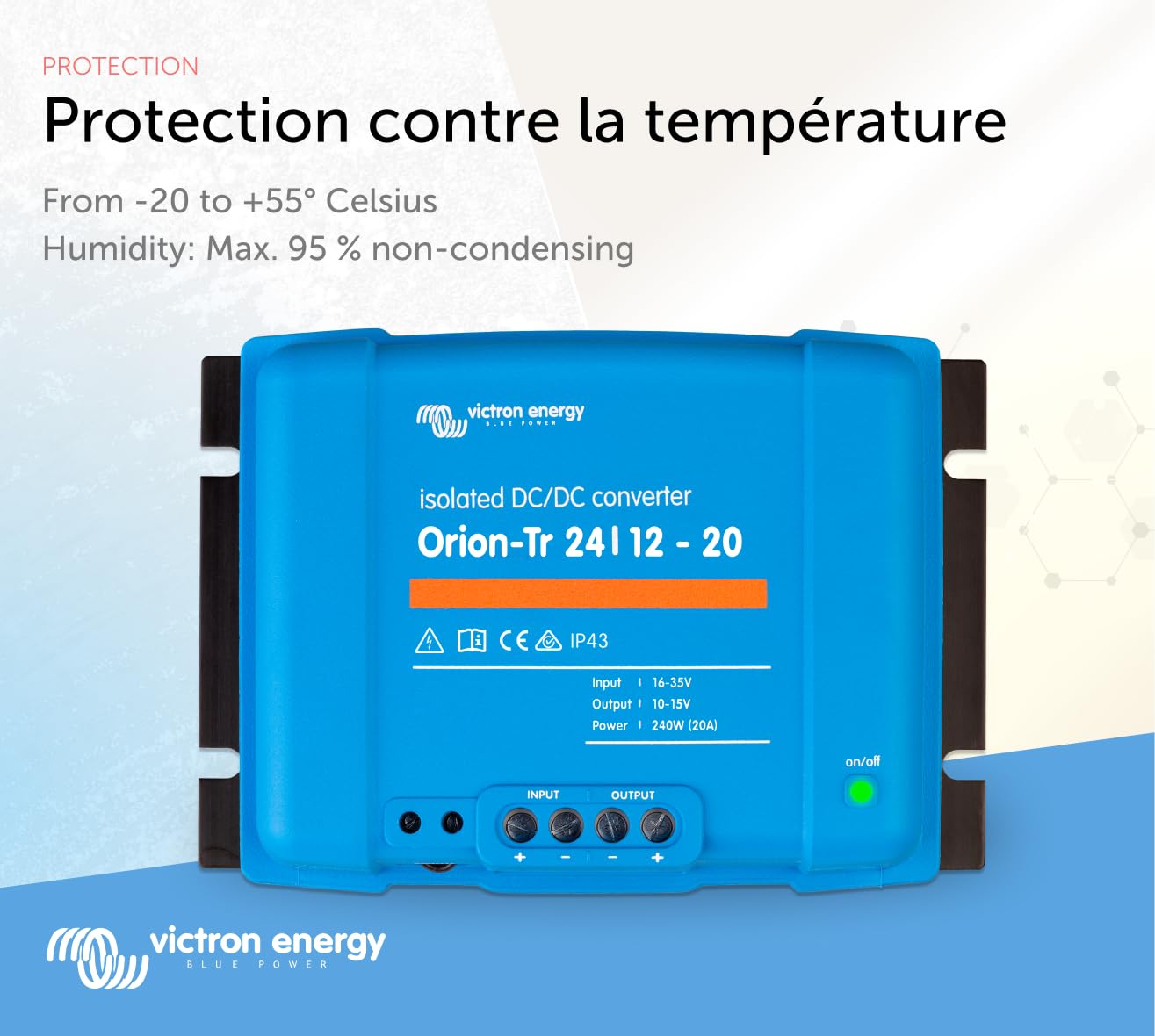 Victron Energy Orion-Tr Convertisseur IP43 24/12-Volt 20 amp 240-Watt DC/DC, Non isol, au dtail