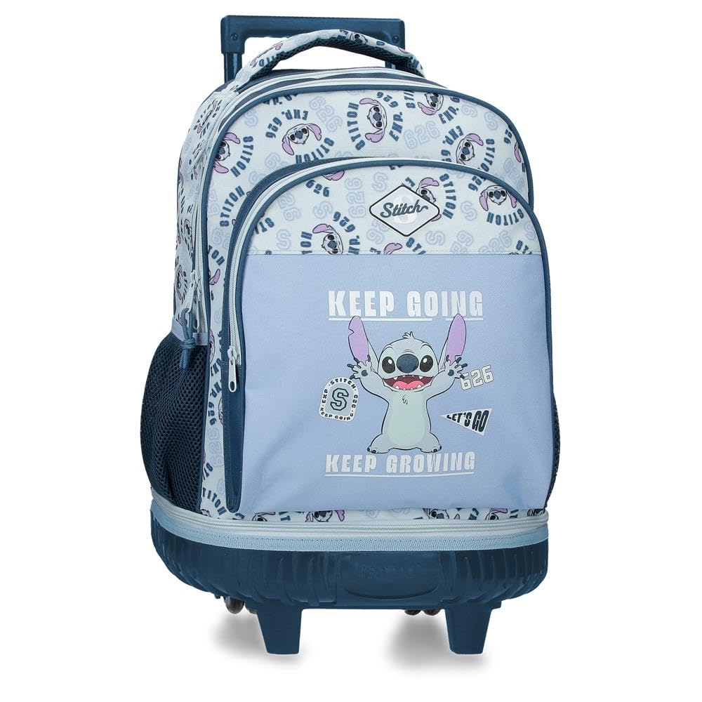 Joumma Disney Stitch Keep Going Mochila 2 Ruedas Azul 32x45x21 cm Poliéster 30,24L